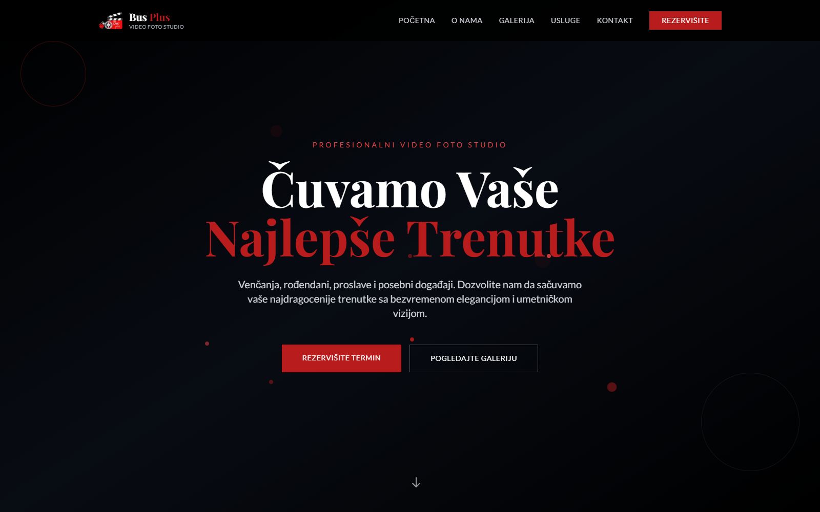 BusPlusProdukcija.rs - Photography and videography studio website built by BCILITY