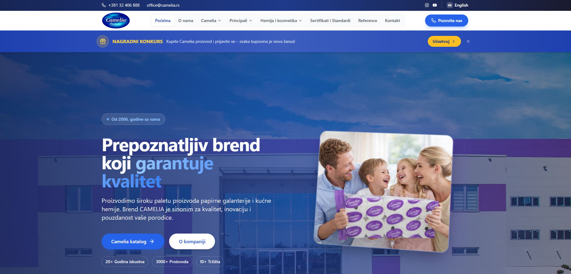 Camelia.rs - Modern Corporate Website for Paper Products Manufacturer - Website by BCILITY
