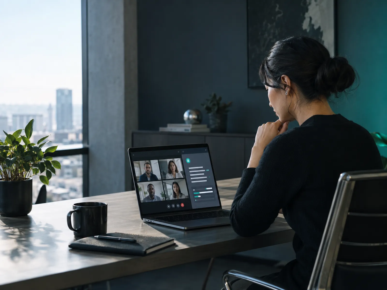Employee using Microsoft 365 Copilot to summarise a meeting inside Teams