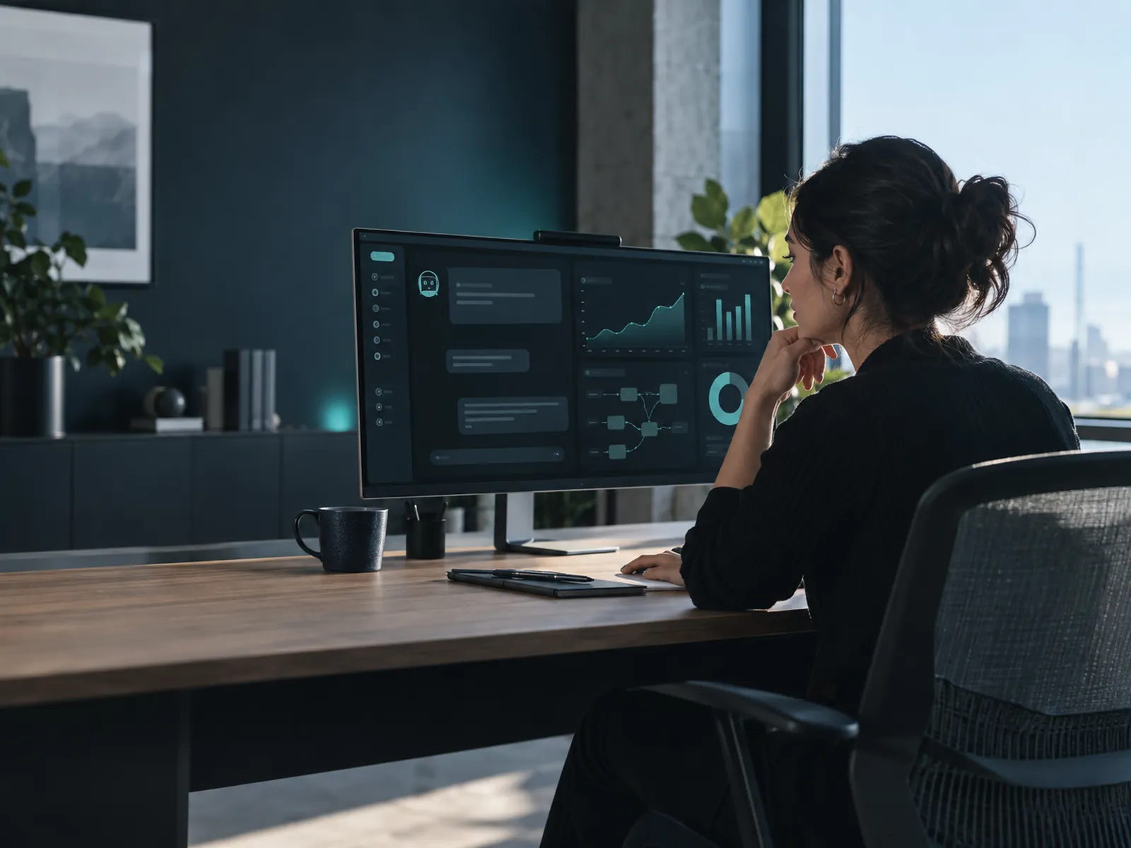 Web application showing an AI assistant feature integrated into its interface