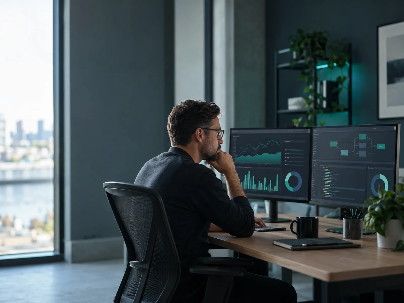 Analyst reviewing Business Central performance telemetry and code quality metrics