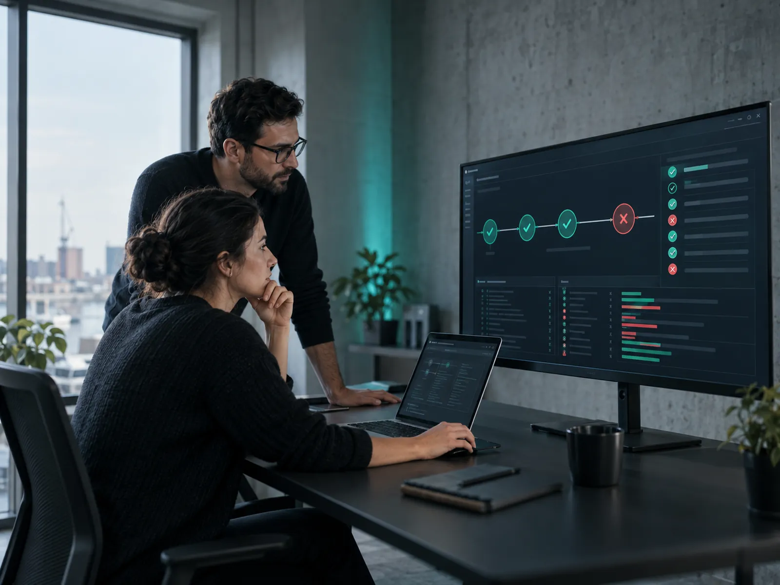 Automated test pipeline running against Business Central with passing and failing results
