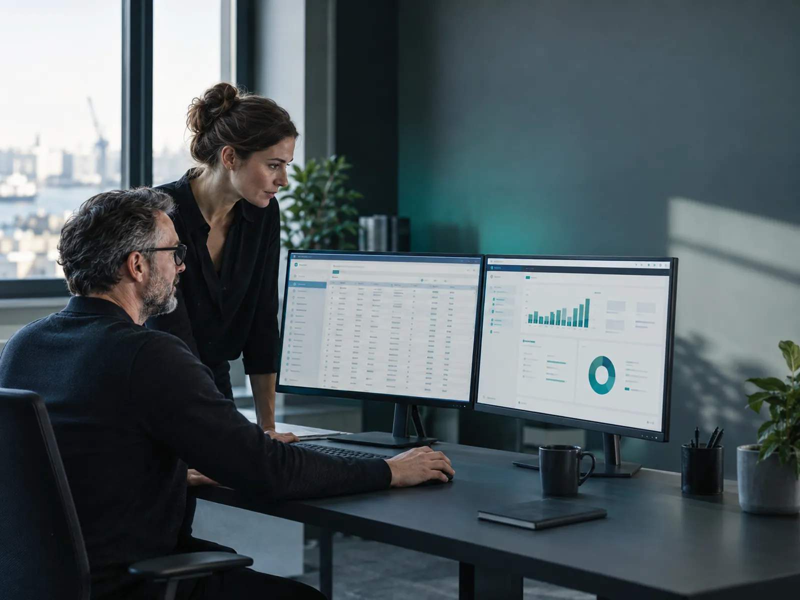 Side-by-side comparison of a legacy Dynamics NAV screen and a modern Business Central interface