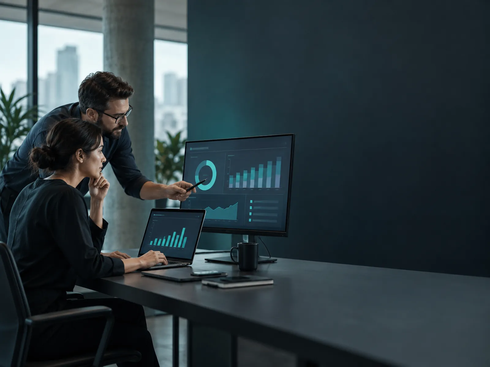 Finance and IT reviewing an Azure consumption and cost breakdown together