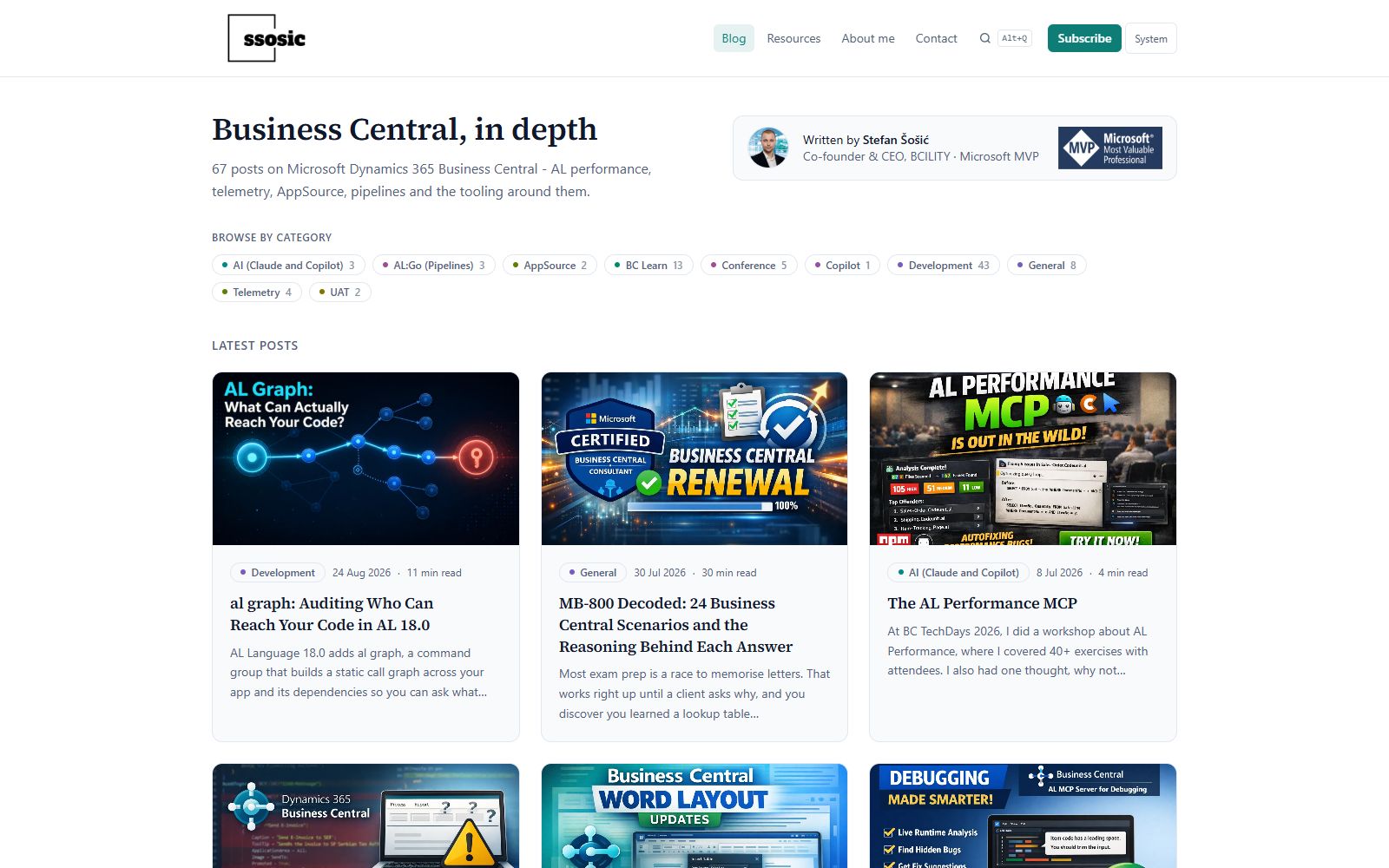 ssosic.com - Business Central technical blog built by BCILITY